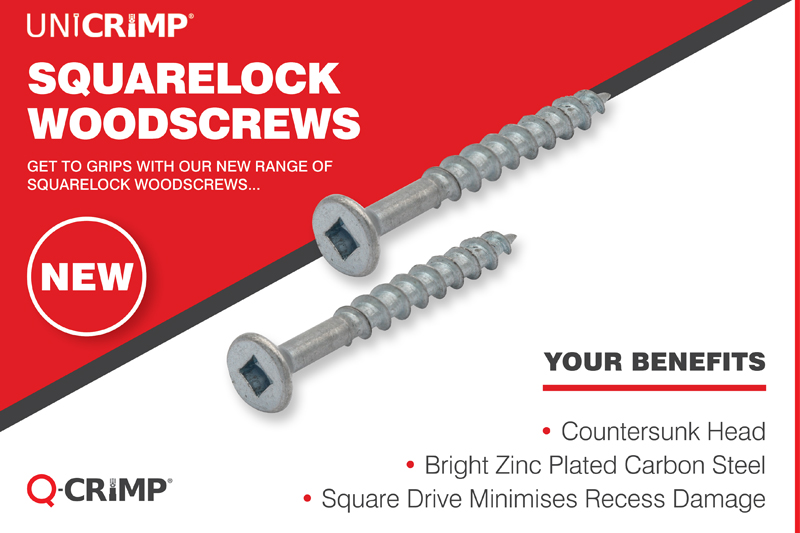 Unicrimp adds Squarelock Woodscrews to its Q-Crimp range