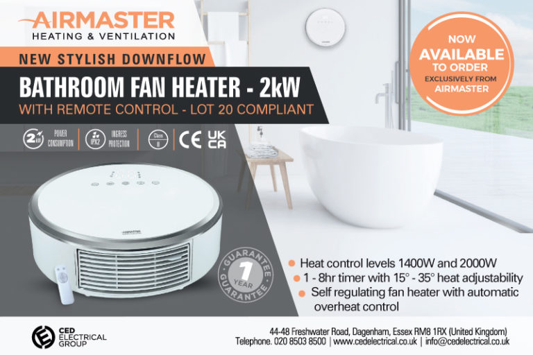 The new Airmaster Bathroom Downflow Heater Professional Electricians