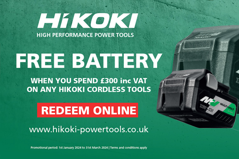 HiKOKI announces FREE Multi Volt battery pack offer